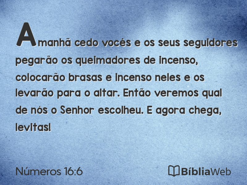 Números 16:6 em imagem para compartilhar