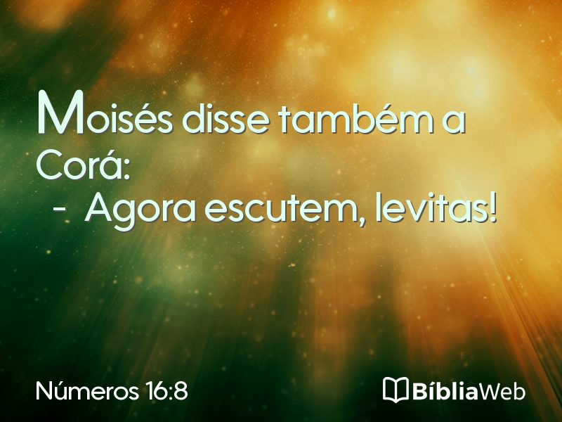 Números 16:8 em imagem para compartilhar