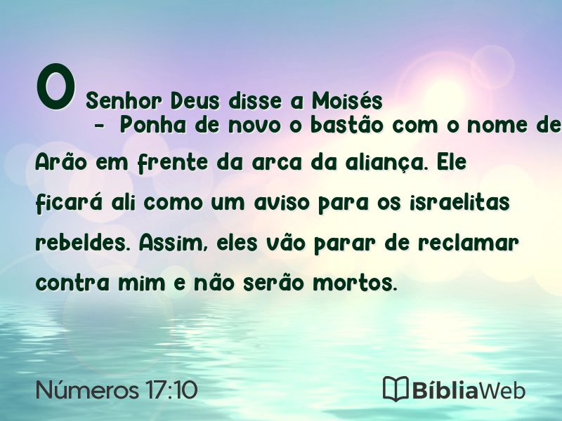 Números 17:10 em imagem para compartilhar
