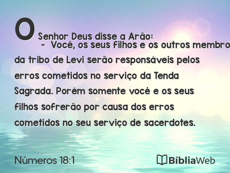Números 18:1 em imagem para compartilhar