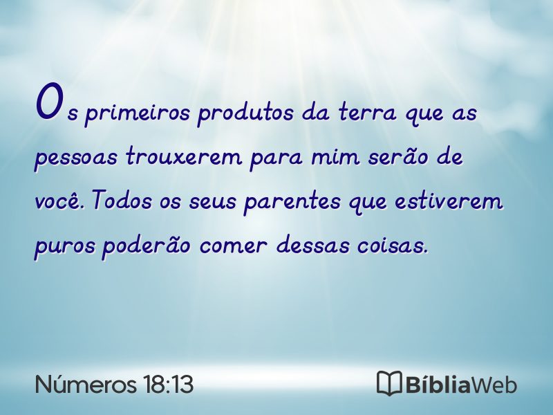 Números 18:13 em imagem para compartilhar