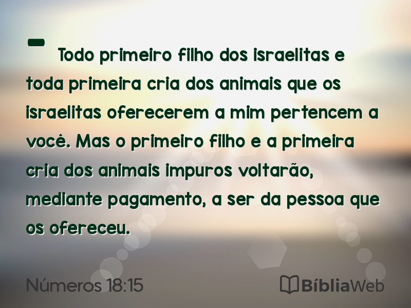 Números 18:15 em imagem para compartilhar