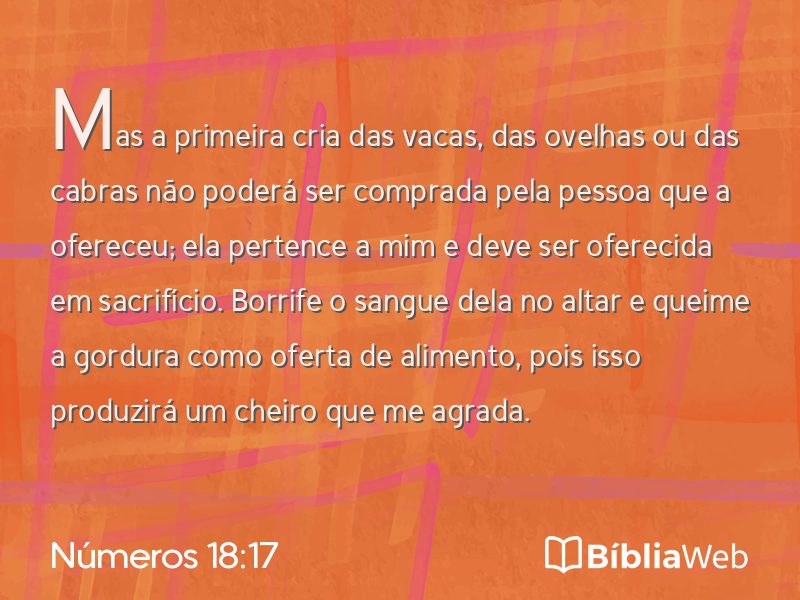 Números 18:17 em imagem para compartilhar
