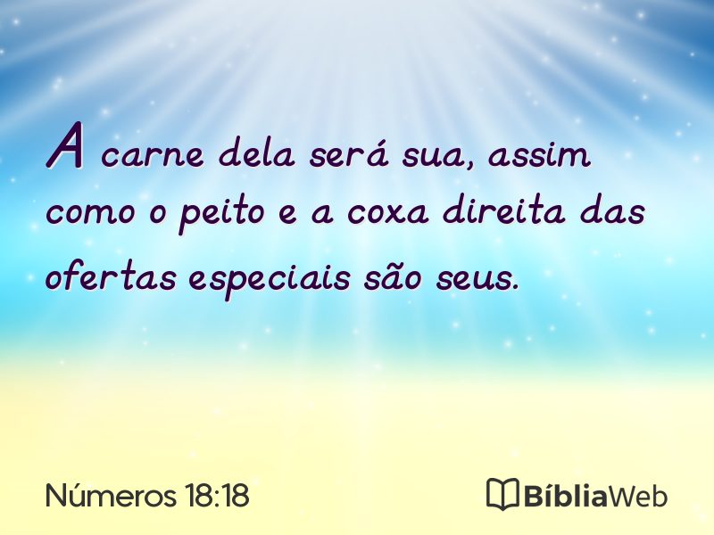 Números 18:18 em imagem para compartilhar