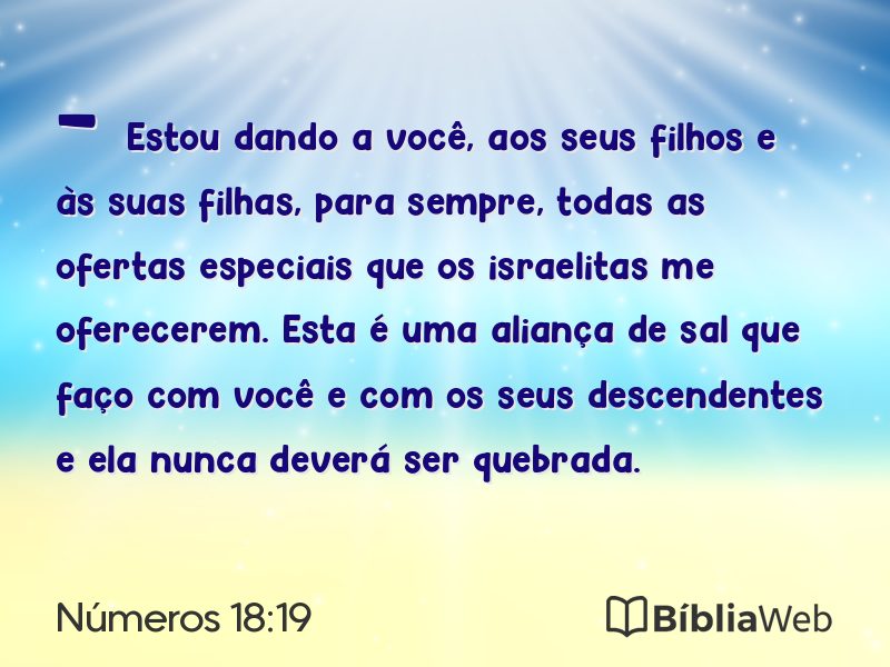 Números 18:19 em imagem para compartilhar