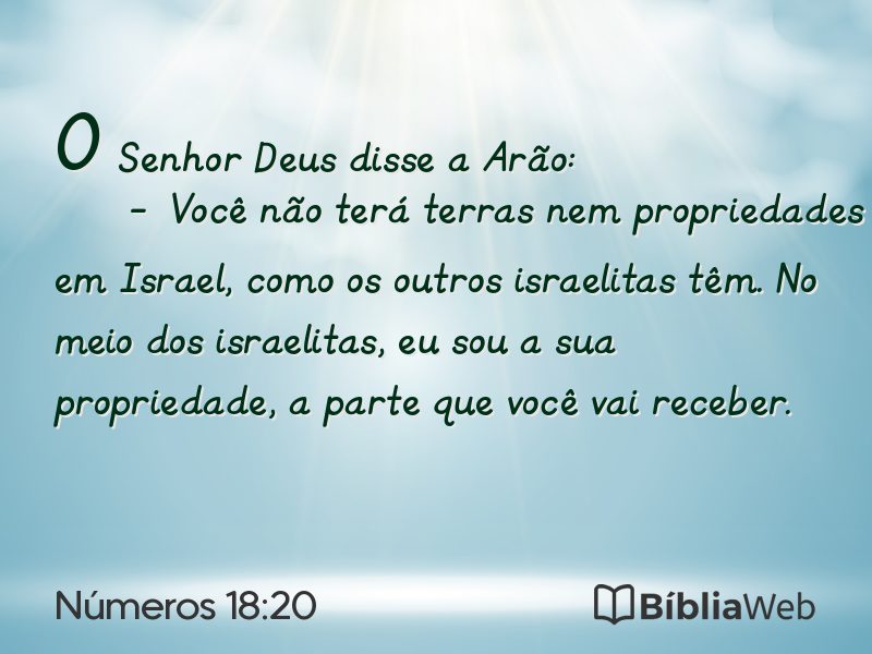 Números 18:20 em imagem para compartilhar