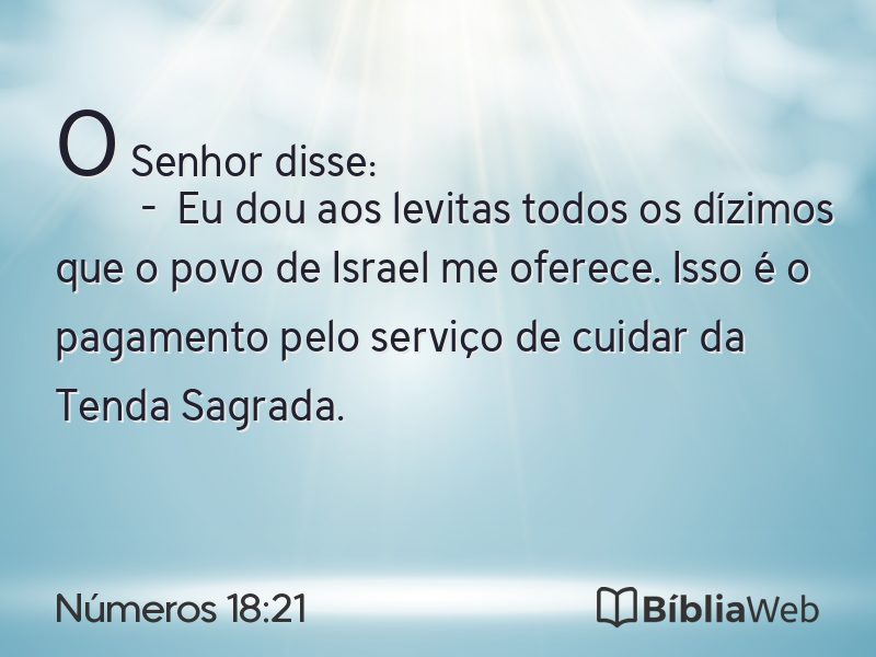 Números 18:21 em imagem para compartilhar