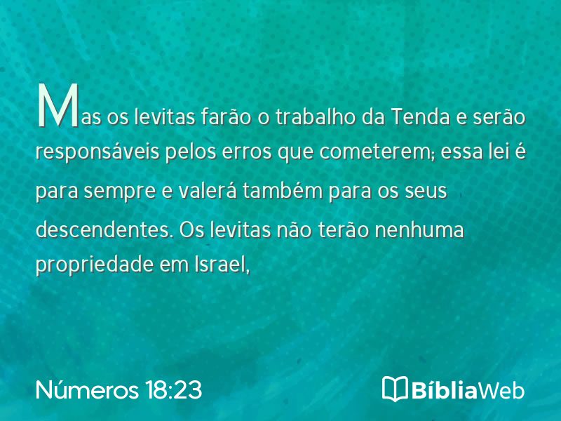 Números 18:23 em imagem para compartilhar