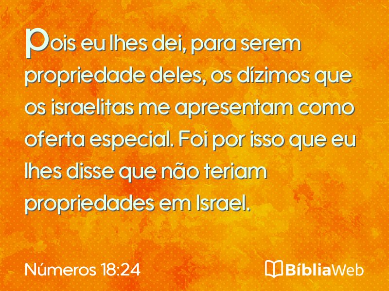 Números 18:24 em imagem para compartilhar