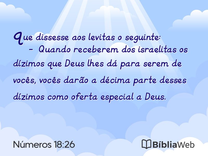 Números 18:26 em imagem para compartilhar