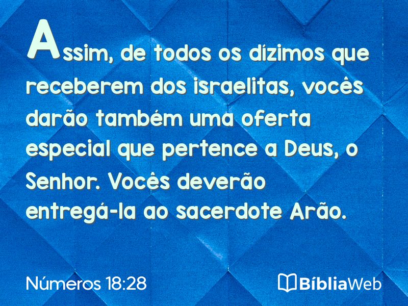 Números 18:28 em imagem para compartilhar