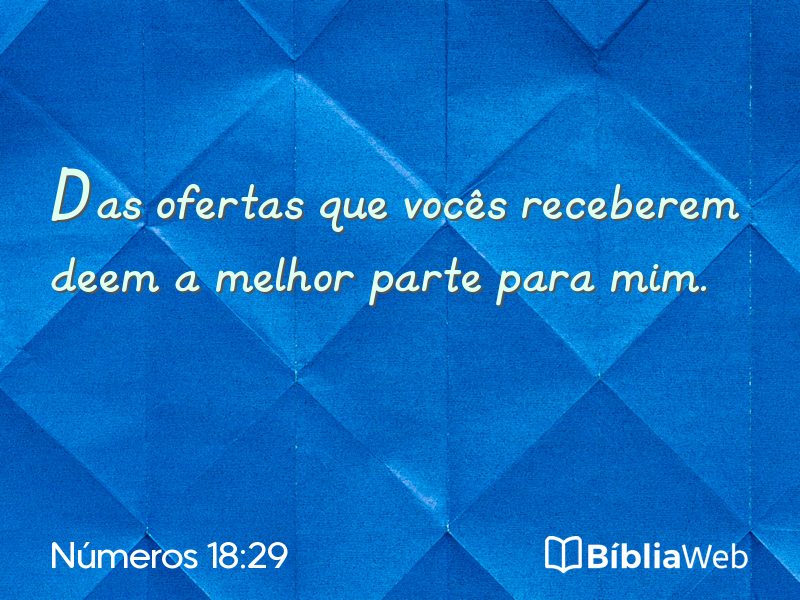 Números 18:29 em imagem para compartilhar