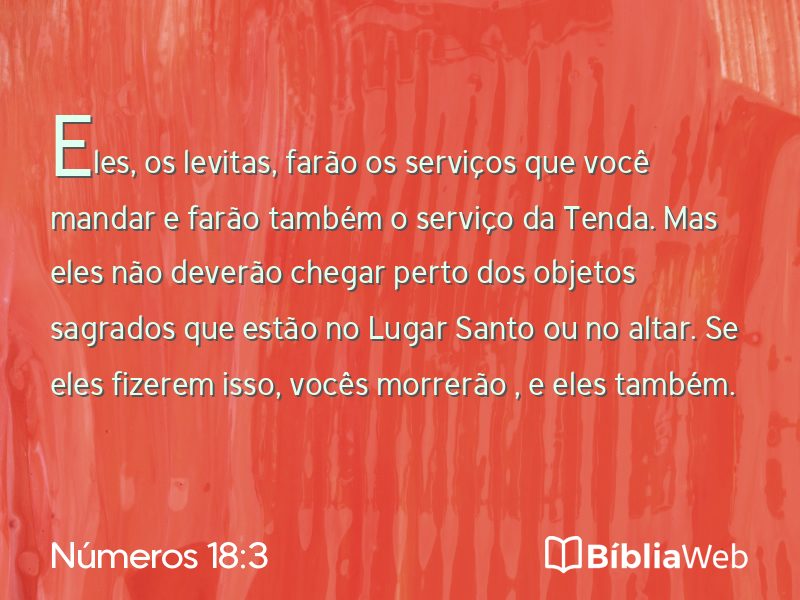 Números 18:3 em imagem para compartilhar