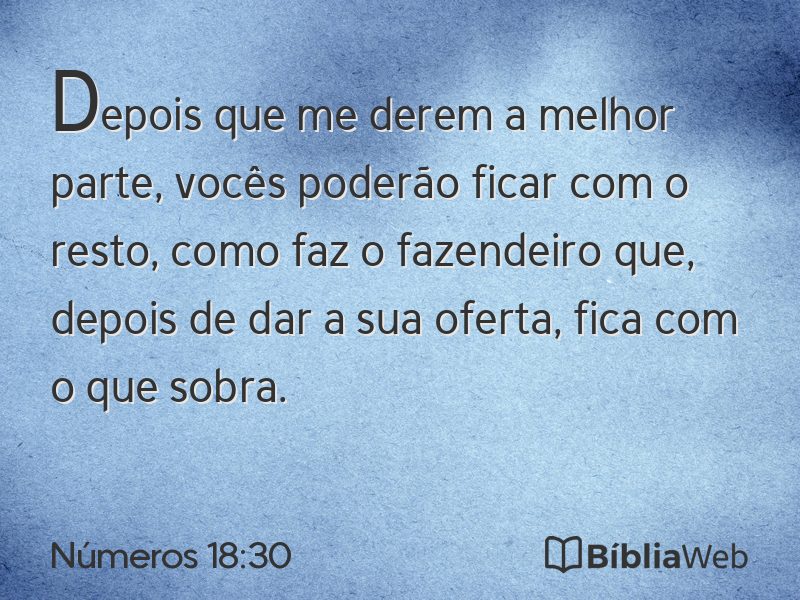 Números 18:30 em imagem para compartilhar