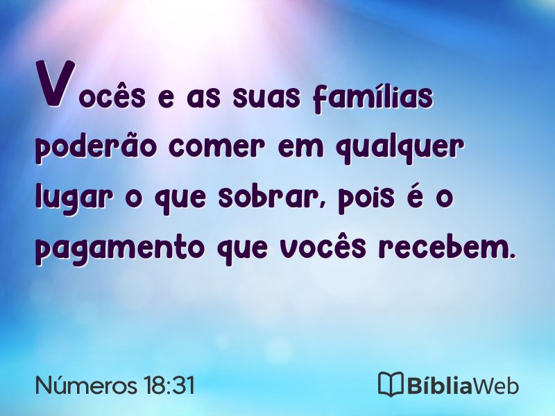 Números 18:31 em imagem para compartilhar