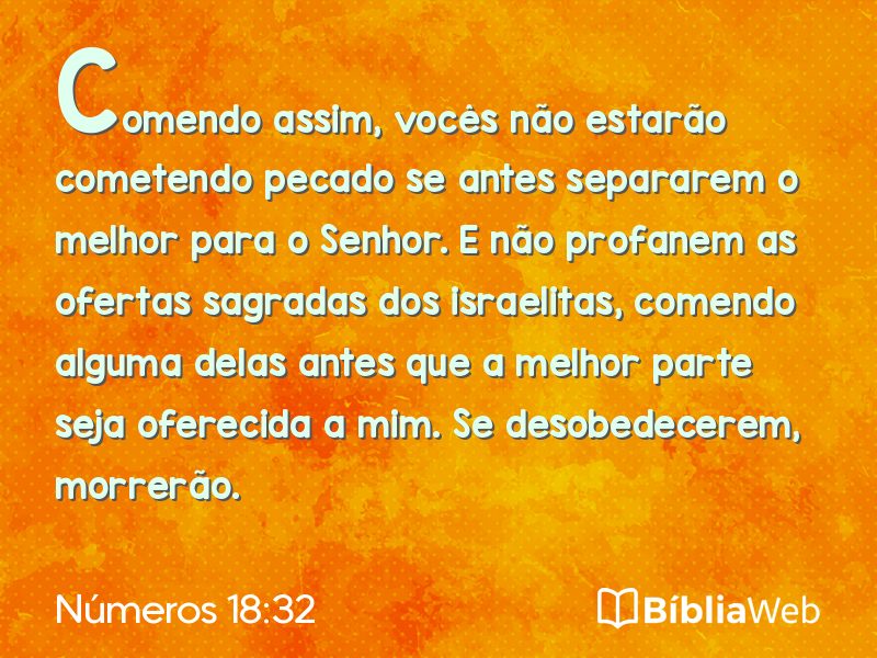Números 18:32 em imagem para compartilhar
