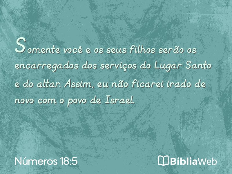 Números 18:5 em imagem para compartilhar