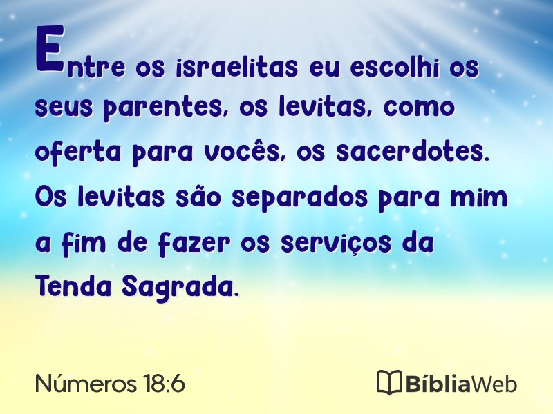 Números 18:6 em imagem para compartilhar