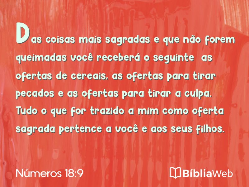 Números 18:9 em imagem para compartilhar
