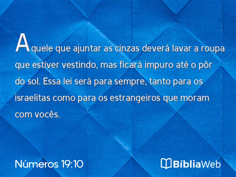 Números 19:10 em imagem para compartilhar