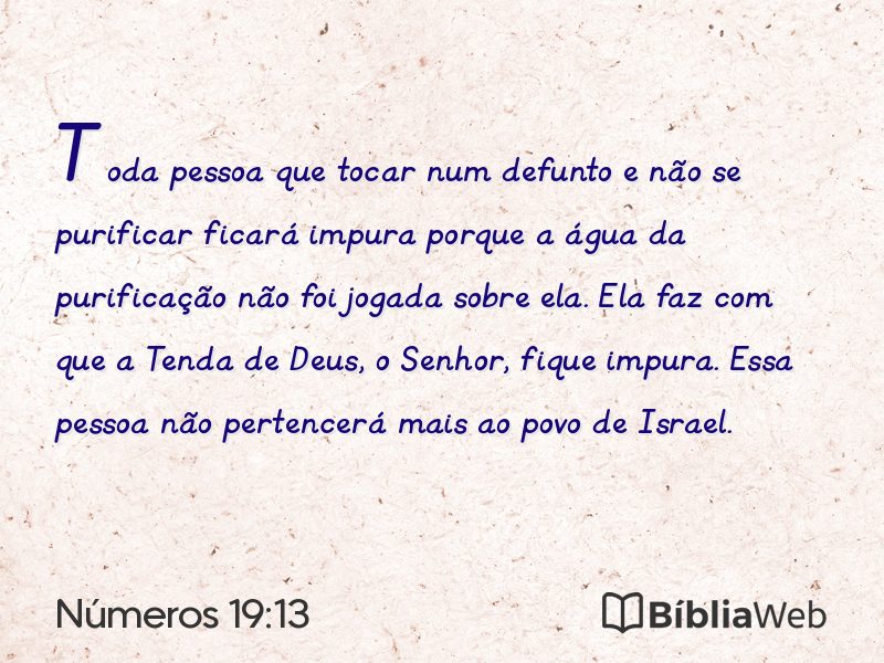 Números 19:13 em imagem para compartilhar