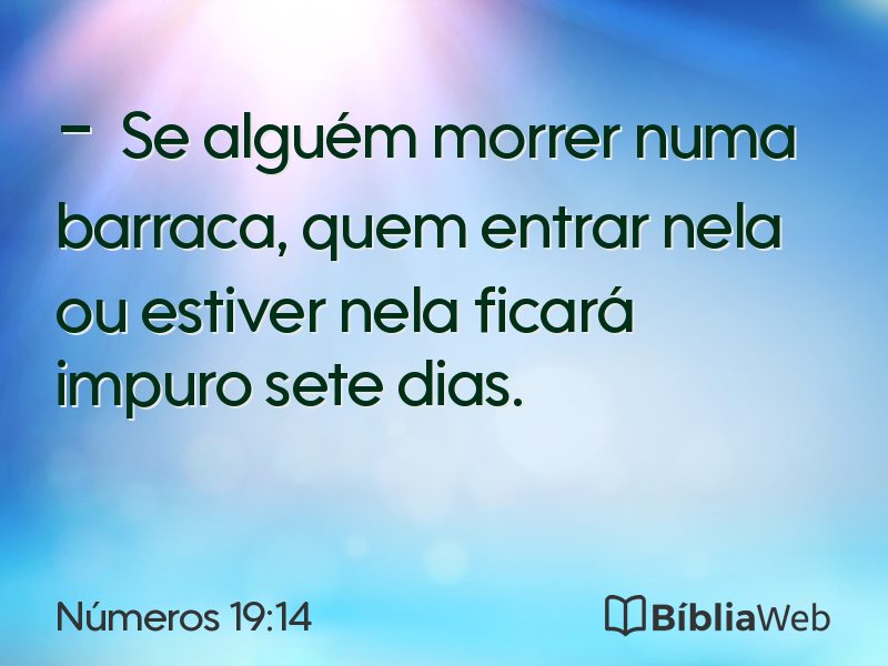 Números 19:14 em imagem para compartilhar