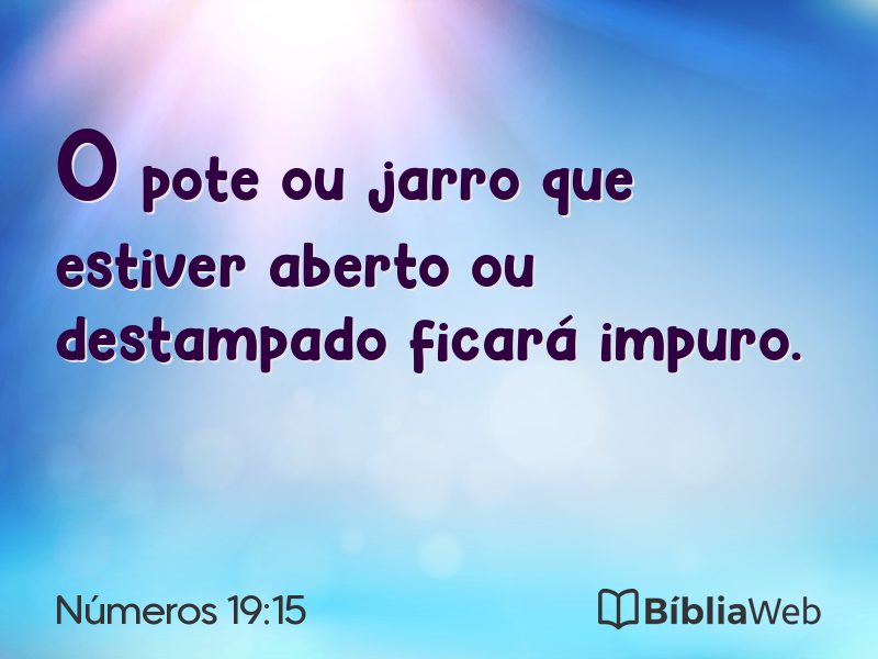 Números 19:15 em imagem para compartilhar