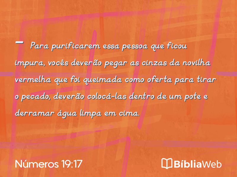 Números 19:17 em imagem para compartilhar