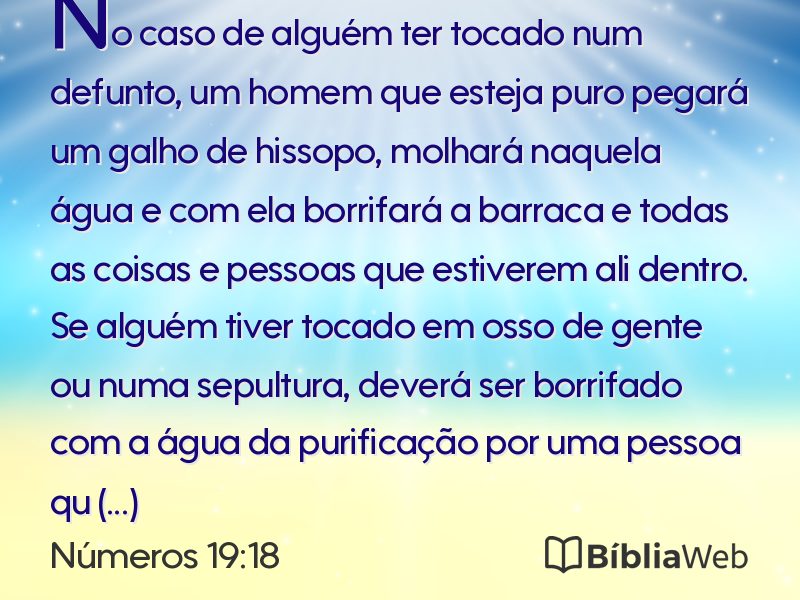 Números 19:18 em imagem para compartilhar