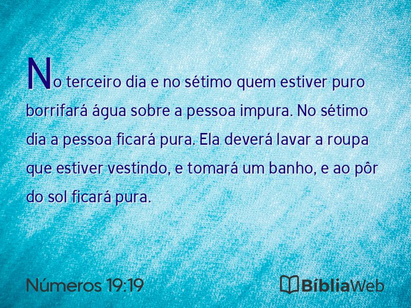 Números 19:19 em imagem para compartilhar