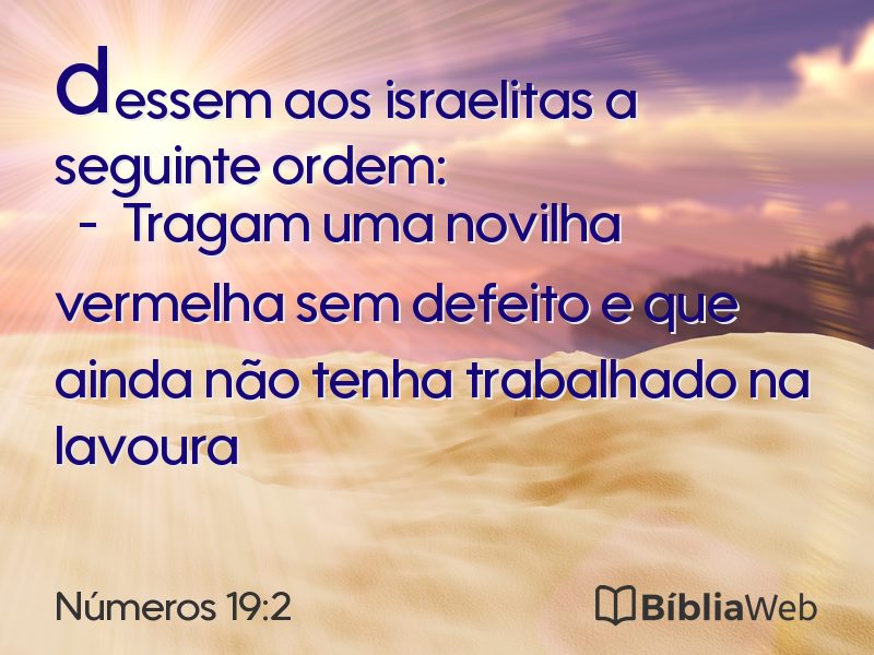Números 19:2 em imagem para compartilhar