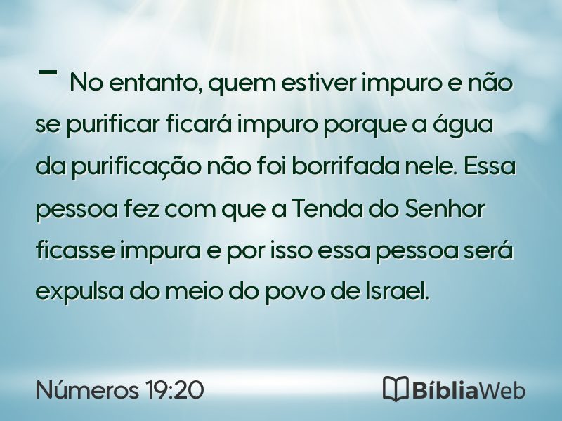 Números 19:20 em imagem para compartilhar