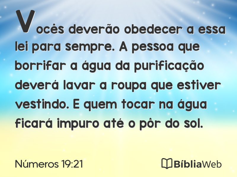 Números 19:21 em imagem para compartilhar