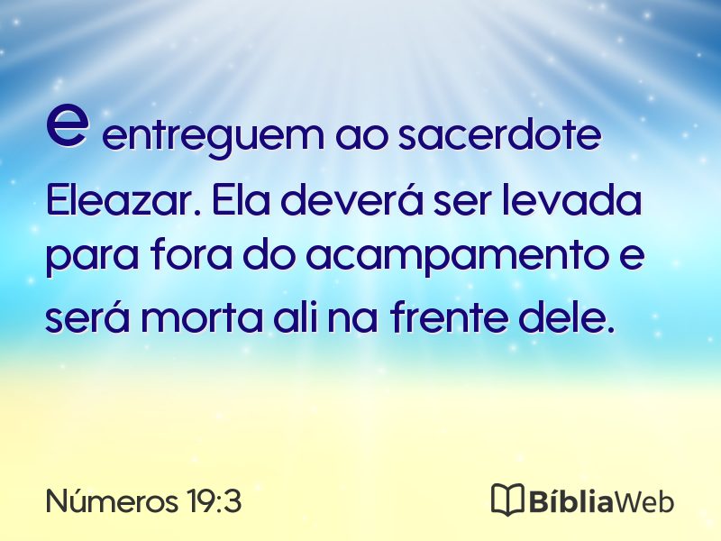 Números 19:3 em imagem para compartilhar