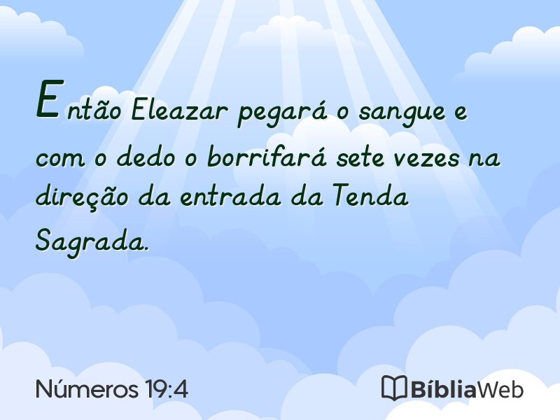Números 19:4 em imagem para compartilhar