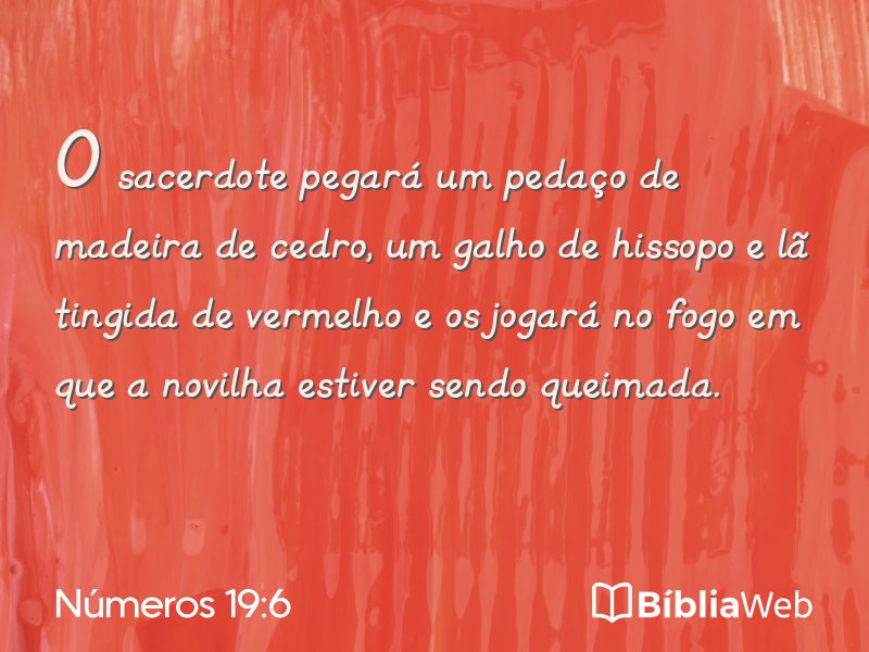 Números 19:6 em imagem para compartilhar