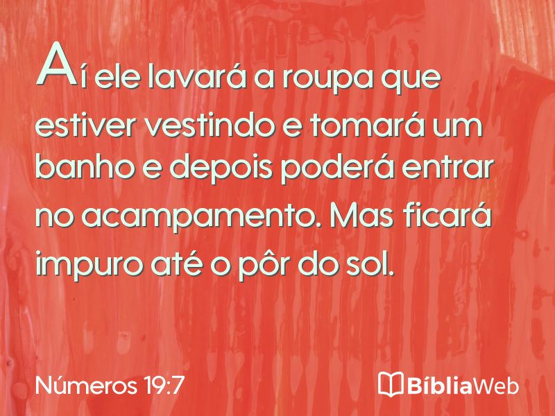 Números 19:7 em imagem para compartilhar