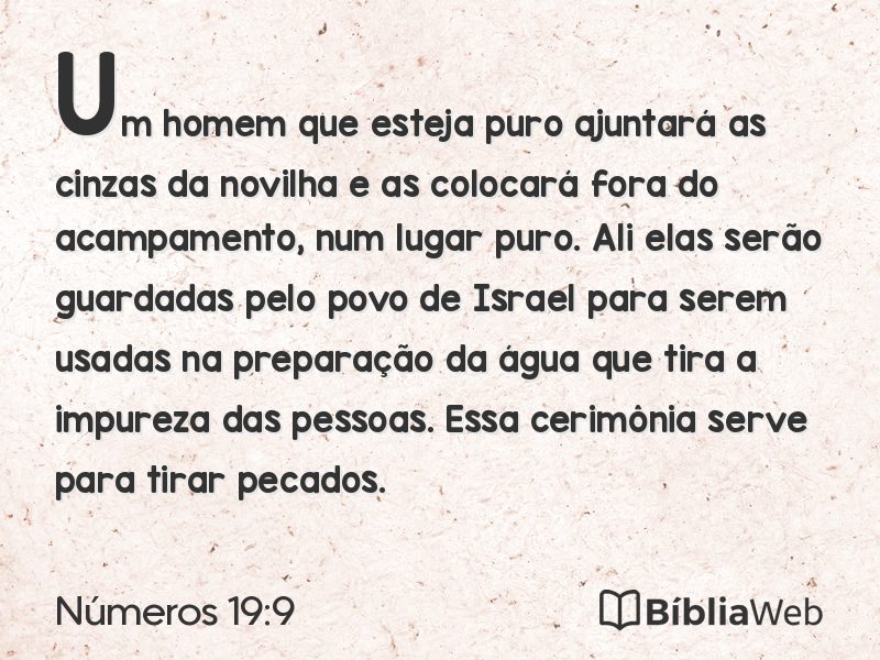 Números 19:9 em imagem para compartilhar