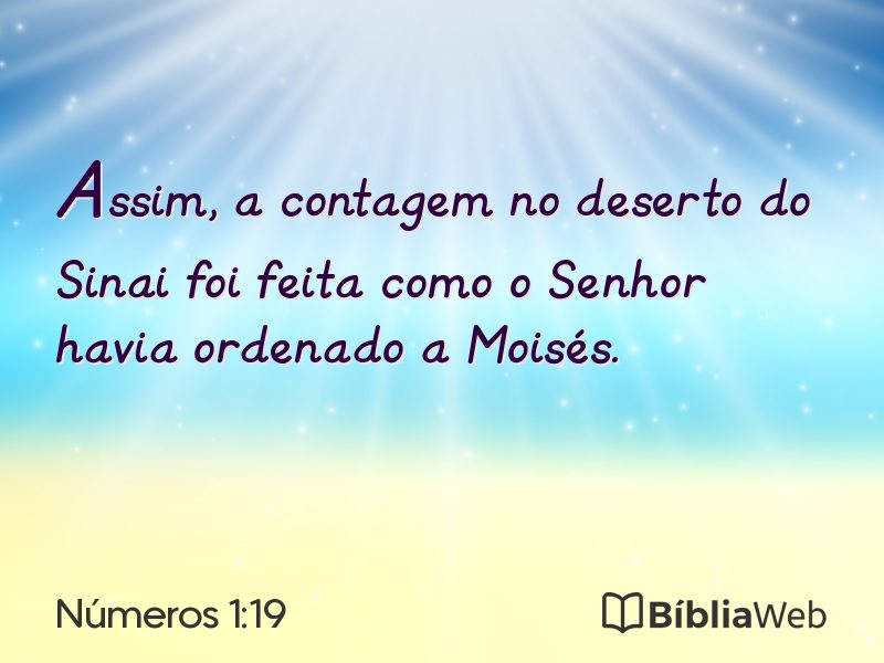 Números 1:19 em imagem para compartilhar