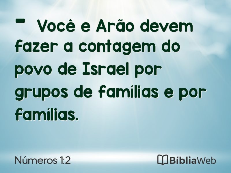 Números 1:2 em imagem para compartilhar