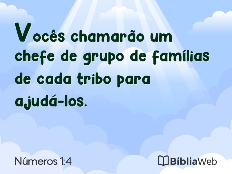 Números 1:4 em imagem para compartilhar