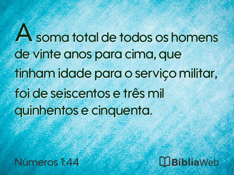 Números 1:44 em imagem para compartilhar