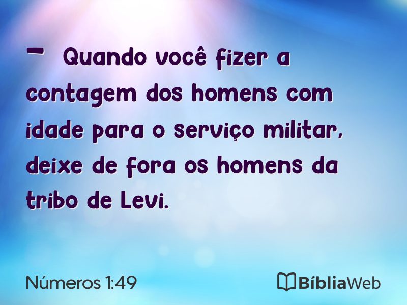 Números 1:49 em imagem para compartilhar