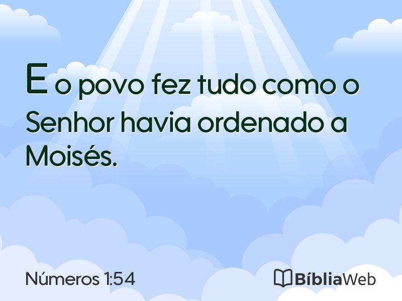 Números 1:54 em imagem para compartilhar