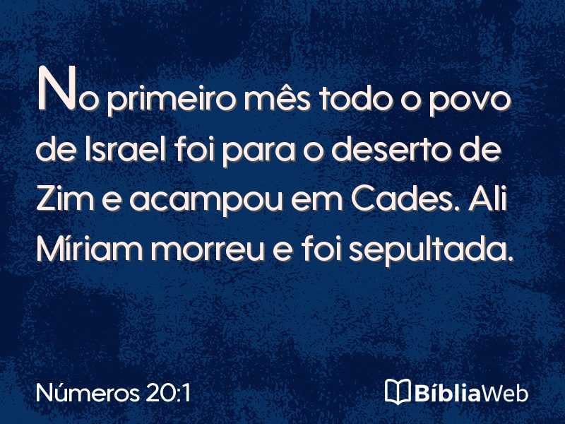 Números 20:1 em imagem para compartilhar