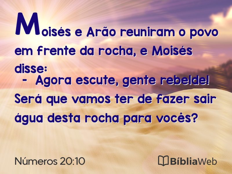Números 20:10 em imagem para compartilhar