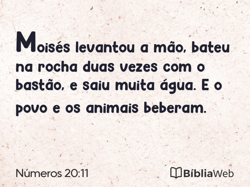 Números 20:11 em imagem para compartilhar