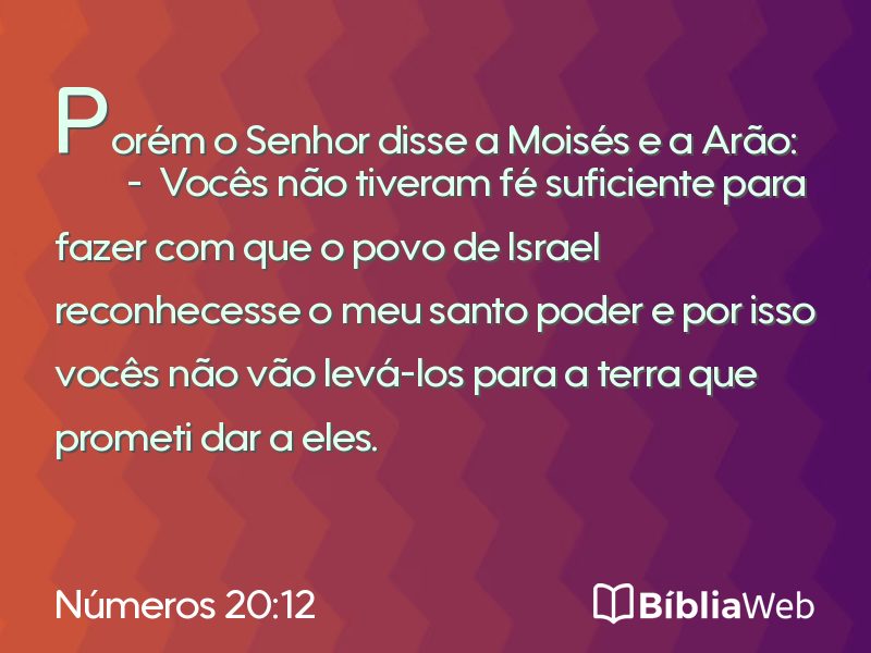 Números 20:12 em imagem para compartilhar