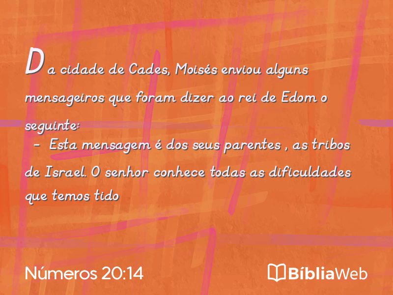 Números 20:14 em imagem para compartilhar