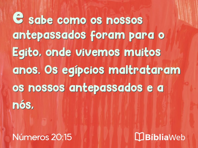 Números 20:15 em imagem para compartilhar